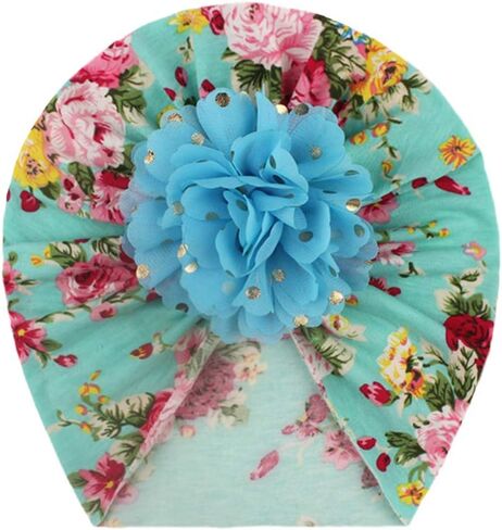 عصابات رأس نايلون للبنات الصغيرات، 8 قطع، زهور شيفون اي اي اس لحديثي الولادة والرضع واكسسوارات شعر الاطفال (متعددة الالوان - 8 قطع) in Kuwait