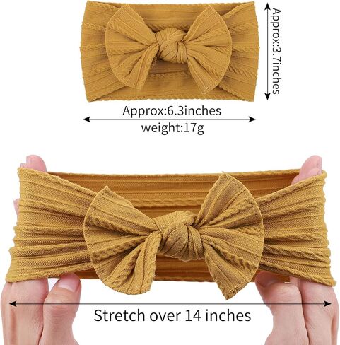 YHXX YLEN 15PCS Baby Girl Headbands with Bows Nylon Hair Bow Elastics Newborn Headbands for Baby Girls Infant Toddlers in Kuwait