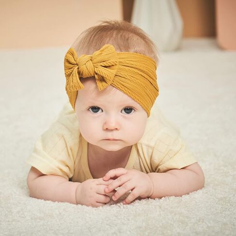 YHXX YLEN 15PCS Baby Girl Headbands with Bows Nylon Hair Bow Elastics Newborn Headbands for Baby Girls Infant Toddlers in Kuwait