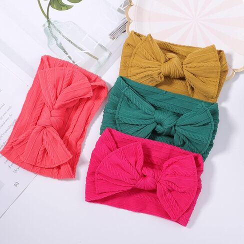 YHXX YLEN 15PCS Baby Girl Headbands with Bows Nylon Hair Bow Elastics Newborn Headbands for Baby Girls Infant Toddlers in Kuwait