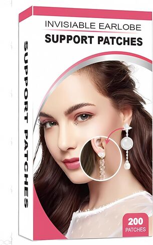 YILPA Clear Earring Support Patches - Ear Care Products for Torn or Stretched Earlobes - Protect Healthy Earlobes from Tearing (200 Pieces) in Saudi Arabia