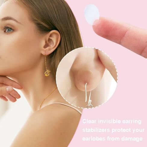 YILPA Clear Earring Support Patches - Ear Care Products for Torn or Stretched Earlobes - Protect Healthy Earlobes from Tearing (200 Pieces) in Saudi Arabia