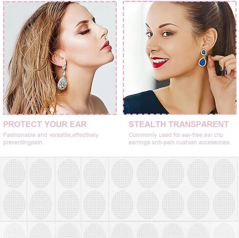 YILPA Clear Earring Support Patches - Ear Care Products for Torn or Stretched Earlobes - Protect Healthy Earlobes from Tearing (200 Pieces) in Saudi Arabia