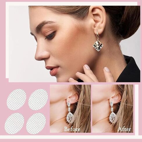 YILPA Clear Earring Support Patches - Ear Care Products for Torn or Stretched Earlobes - Protect Healthy Earlobes from Tearing (200 Pieces) in Saudi Arabia