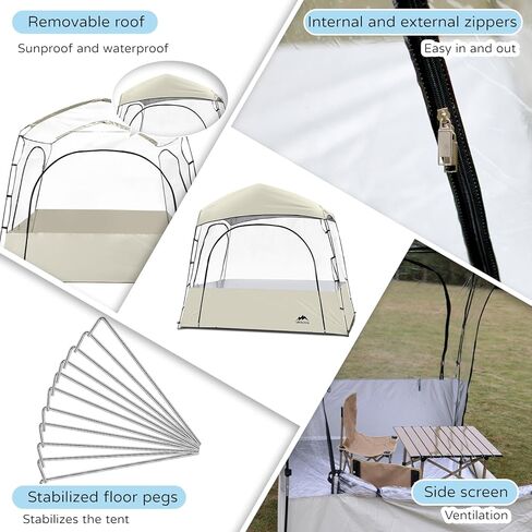 خيمة MAIZOA Weather Pod الرياضية - رؤية بانورامية 540 درجة، قماش متين، خيمة من 4 إلى 6 أشخاص، مساحة داخلية واسعة للرياضات الخارجية والتخييم - خيمة رياضية شفافة واسعة جدًا in Kuwait