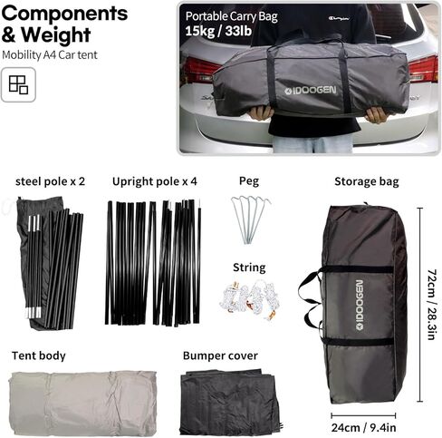 خيمة IDOOGEN SUV، خيمة تخييم متعددة الاستخدامات، قابلة للتوسيع الثلاثي، مقاومة للماء، تناسب أنواع المركبات المختلفة، مثالية للتخييم العائلي والتجمعات الخارجية، بني in Kuwait
