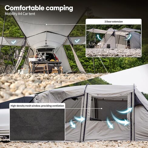 خيمة IDOOGEN SUV، خيمة تخييم متعددة الاستخدامات، قابلة للتوسيع الثلاثي، مقاومة للماء، تناسب أنواع المركبات المختلفة، مثالية للتخييم العائلي والتجمعات الخارجية، بني in Kuwait