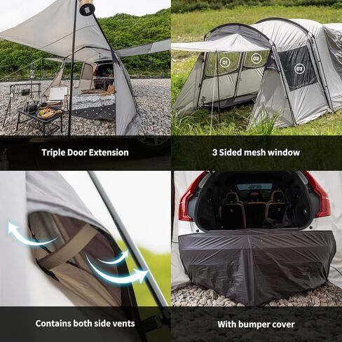 خيمة IDOOGEN SUV، خيمة تخييم متعددة الاستخدامات، قابلة للتوسيع الثلاثي، مقاومة للماء، تناسب أنواع المركبات المختلفة، مثالية للتخييم العائلي والتجمعات الخارجية، بني in Kuwait