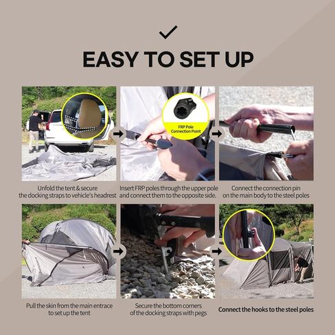 خيمة IDOOGEN SUV، خيمة تخييم متعددة الاستخدامات، قابلة للتوسيع الثلاثي، مقاومة للماء، تناسب أنواع المركبات المختلفة، مثالية للتخييم العائلي والتجمعات الخارجية، بني in Kuwait