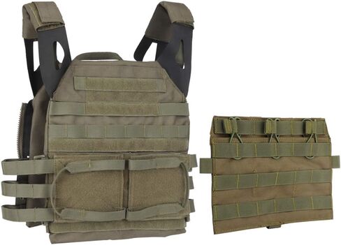 Triple Flap Flat Mag Pouch,Tactical QD Front Molle Pouch 5.56mm Magazine Panel Detachable JPC AVS Vest System Componen in Saudi Arabia