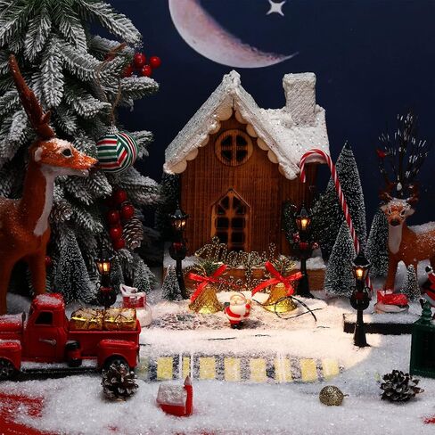 Geosar 18 Pieces Christmas Village Accessory Set for Christmas Village Decoration Ornament Winter Decor in Saudi Arabia