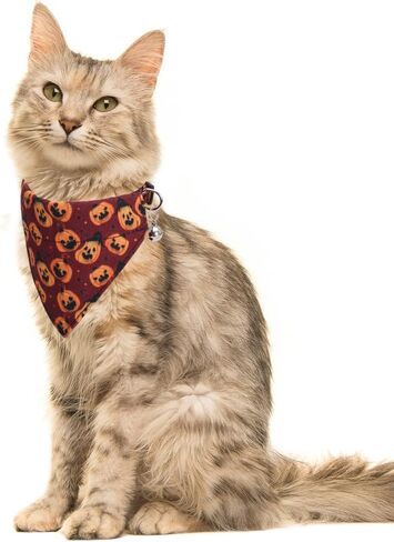 Lamphyface 2 Pack/Set Halloween Cat Collar Breakaway with Cute Bow Tie and Bell for Kitty Adjustable Safety in Kuwait