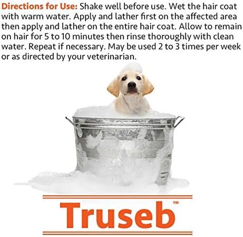 Truseb | #1 Benzoyl Peroxide Medicated Shampoo for Dogs & Cats (12 Oz ) Effective for Skin Conditions, Dandruff, Acne & Folliculitis (Made in U.S.A) in Kuwait