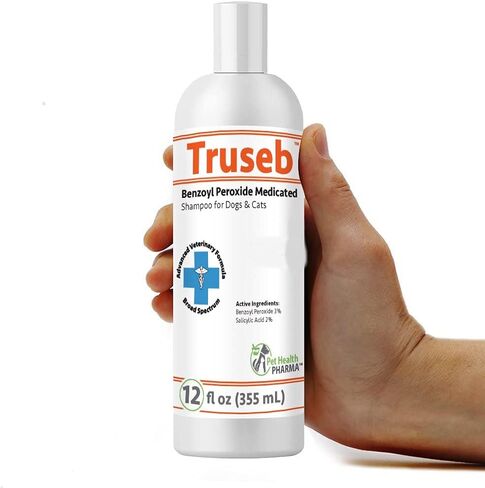 Truseb | #1 Benzoyl Peroxide Medicated Shampoo for Dogs & Cats (12 Oz ) Effective for Skin Conditions, Dandruff, Acne & Folliculitis (Made in U.S.A) in Kuwait