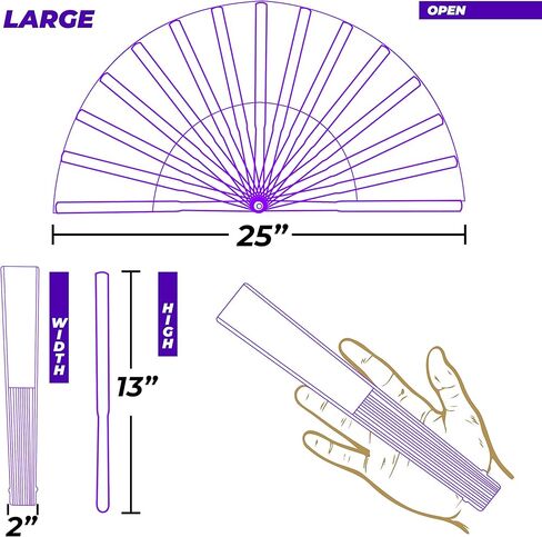 CTT CREATIONS Large Folding Fan- 13i nches Tall 25 inches Wide- Hand Fan- MOM I'm FINE- Fan for Events Rave Concert and Festival- Light and Compact in Kuwait