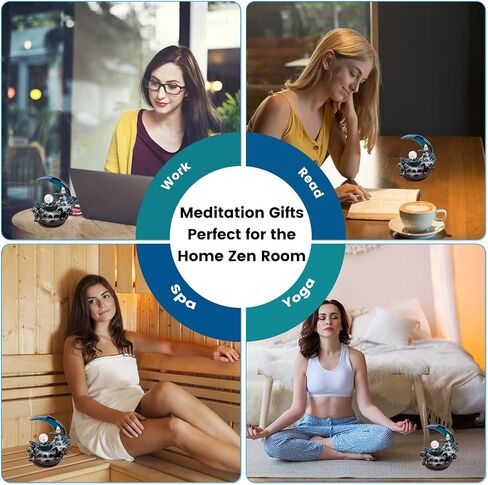 مبخرة شلال القمر، حامل البخور ذو التدفق الخلفي مع كرة كريستال، نافورة شلال البخور، مبخرة بخور سيراميك مصنوعة يدويًا للمنزل زن ديكور سبا اليوغا والتأمل، هدايا للنساء لعيد الميلاد in Kuwait