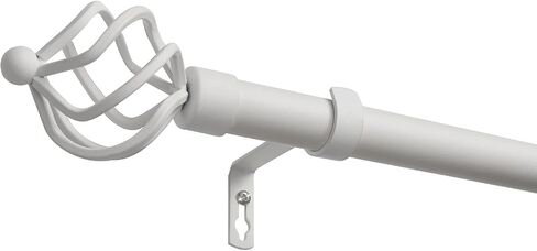 Exclusive Home Torch 1" Curtain Rod and Coordinating Finial Set, Matte Silver, Adjustable 66"-120" in Saudi Arabia