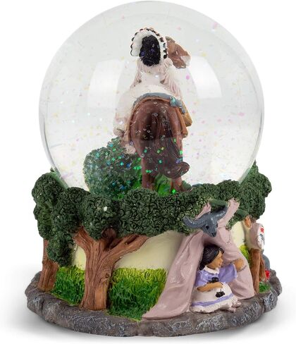 Elanze Designs Native American Chief 100MM Sturdy Wind Up Music Glitter Water Snow Globe Tabletop Dresser Nightstand Figurine Decoration Plays Tune Free As The Wind in Saudi Arabia