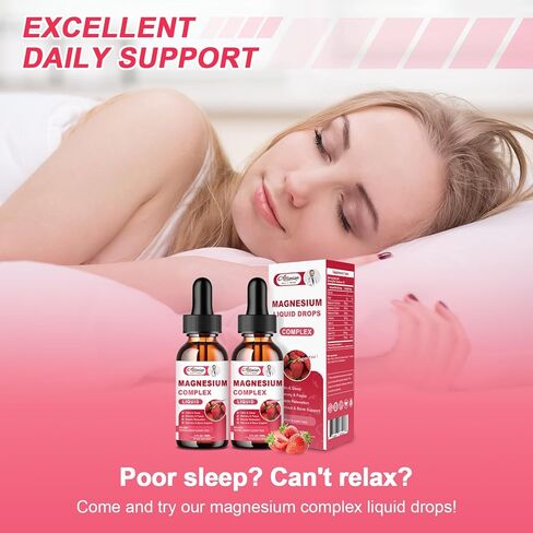 2 Pack Triple Magnesium Complex Liquid Drops Blend with Magnesium Glycinate 500mg, Malate and Taurate for Max Bio-Availability | High Absorption | Vegan, Non-GMO | Nerv, Relaxation, Muscle & Sleep in Kuwait