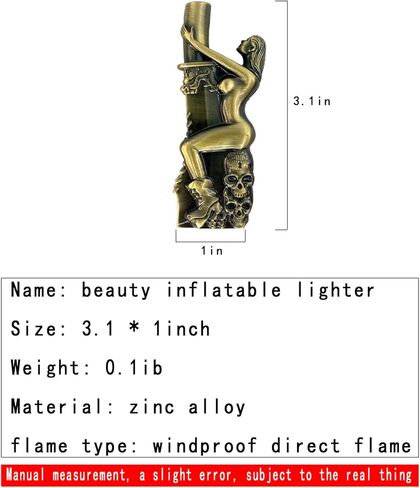 ولاعة شعلة من Meiegens، ولاعة بوتان مقاومة للرياح، ولاعات باردة، ولاعات قابلة لإعادة الملء قابلة للتعديل (البيوتان غير متضمنة) (نحاس أحمر-1) in Kuwait