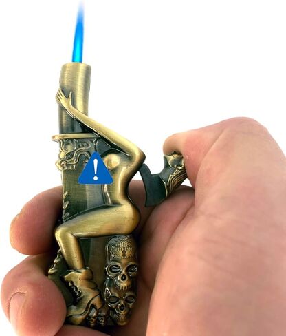 ولاعة شعلة من Meiegens، ولاعة بوتان مقاومة للرياح، ولاعات باردة، ولاعات قابلة لإعادة الملء قابلة للتعديل (البيوتان غير متضمنة) (نحاس أحمر-1) in Kuwait