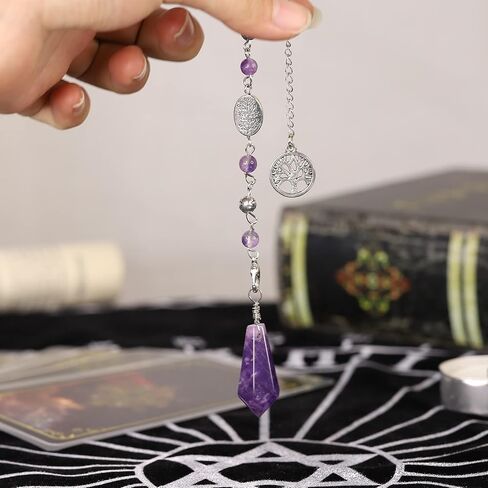 Cheungshing Green Aventurine Hexagon Prism Crystal Point Pendulum with Tree of Life Chain for Dowsing Divination Reiki Bronze Wicca Balance Chakra in Saudi Arabia