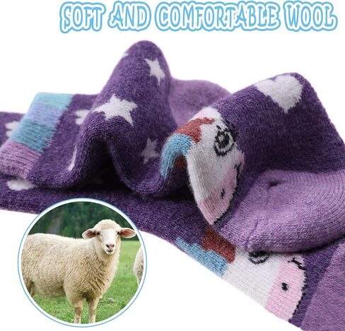 TRUEHAN 6 أزواج من الجوارب الصوفية للأطفال الصغار والأولاد والبنات، جوارب صوفية دافئة للشتاء والمشي لمسافات طويلة، جوارب سميكة حرارية مريحة للطاقم in Kuwait