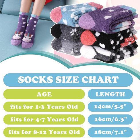 TRUEHAN 6 أزواج من الجوارب الصوفية للأطفال الصغار والأولاد والبنات، جوارب صوفية دافئة للشتاء والمشي لمسافات طويلة، جوارب سميكة حرارية مريحة للطاقم in Kuwait