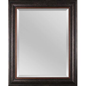 مرآة حائط مشطوفة بإطار مستطيل، مقاس 60.96 سم × 76.2 سم، لمسة نهائية برونزية بنية in Kuwait