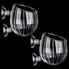 Dannisly Crystal Glass Aquatic Plant Pot Aquarium Plant Holder Aquatic Plant Cup with 2 Suction Cups for Aquarium Fish Tank Decoration in Saudi Arabia