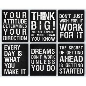 L&O Goods Inspirational Wall Art Decor Posters | Motivational & Positive Quotes & Sayings | Six 8 x 10 (Not Framed) Prints Perfect Decorations For Any Room | Set 1