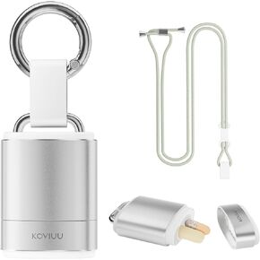 Keychain Pill Holder Necklace, KOVIUU Magnetic Pill Organizer, Aluminum Pill Case, Mini Metal Pill Box, Nitroglycerin Emergency Medicine Carrier Key Chain Container for Purse Pocket, Black in Kuwait