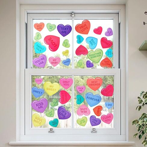 cnomg 8 Sheet Valentine's Day Window Clings Stickers in Kuwait