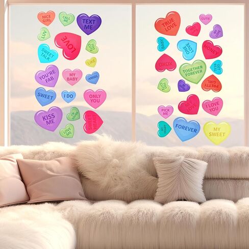 cnomg 8 Sheet Valentine's Day Window Clings Stickers in Kuwait