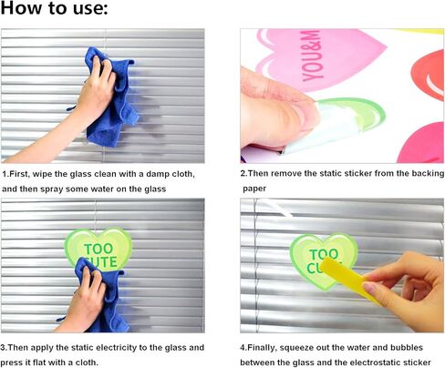 cnomg 8 Sheet Valentine's Day Window Clings Stickers in Kuwait