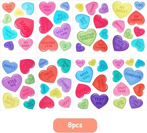 cnomg 8 Sheet Valentine's Day Window Clings Stickers in Kuwait
