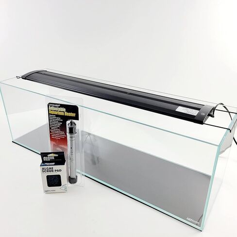 Lifegard Aquatics 6 Gallon Long Ultra Clear Low Iron Bookshelf Aquarium Kit - Heater, LED Light and Algae pad Included in Saudi Arabia