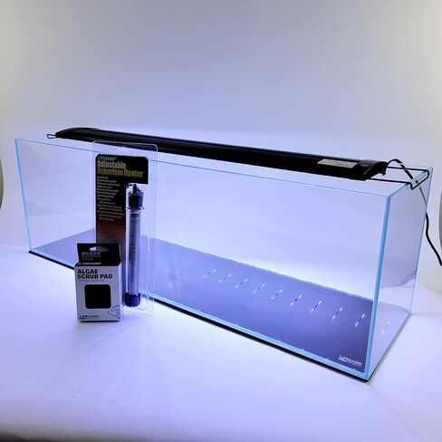 Lifegard Aquatics 6 Gallon Long Ultra Clear Low Iron Bookshelf Aquarium Kit - Heater, LED Light and Algae pad Included in Saudi Arabia