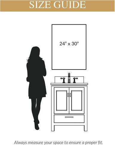 مرآة حائط مشطوفة بإطار مستطيل، مقاس 60.96 سم × 76.2 سم، لمسة نهائية برونزية بنية in Kuwait