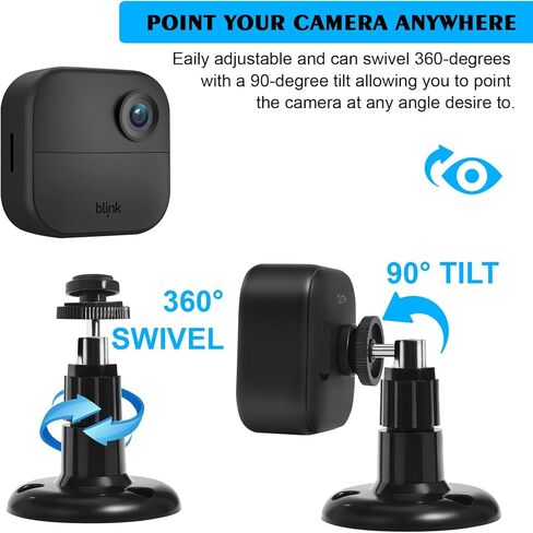 حامل كاميرا بلينك خارجي الجيل الثالث والرابع قابل للتعديل بزاوية 360 درجة مع وحدة مزامنة وميض 2 حامل لنظام كاميرات المراقبة المنزلية الداخلية والخارجية (3 قطع، اسود) in Kuwait