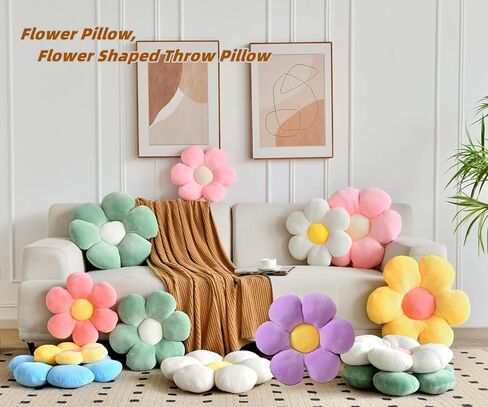 Flower Pillow, Flower Shaped Throw Pillow Cushion Seating Blue Flower PlushThrow Pillow Floor Pillows Home Decorative Seating Cushions in Saudi Arabia