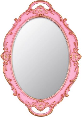 Vintage Mirror Small Wall Mirror Hanging Mirror 14.5 x 10 inchs Oval Blue in Saudi Arabia