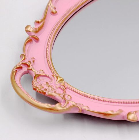 Vintage Mirror Small Wall Mirror Hanging Mirror 14.5 x 10 inchs Oval Blue in Saudi Arabia
