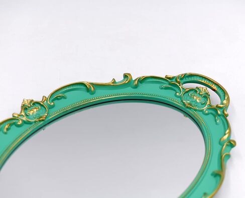 Vintage Mirror Small Wall Mirror Hanging Mirror 14.5 x 10 inchs Oval Blue in Saudi Arabia