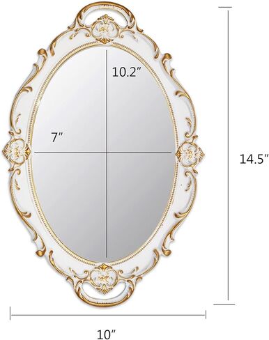 Vintage Mirror Small Wall Mirror Hanging Mirror 14.5 x 10 inchs Oval Blue in Saudi Arabia