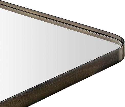 GRACTO 24x36'' Chrome Metal Framed Bathroom Mirror for Wall in Stainless Steel Rounded Rectangular Bathroom Vanity Mirrors Wall Mounted in Saudi Arabia