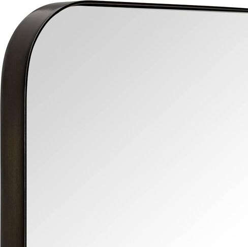 GRACTO 24x36'' Chrome Metal Framed Bathroom Mirror for Wall in Stainless Steel Rounded Rectangular Bathroom Vanity Mirrors Wall Mounted in Saudi Arabia
