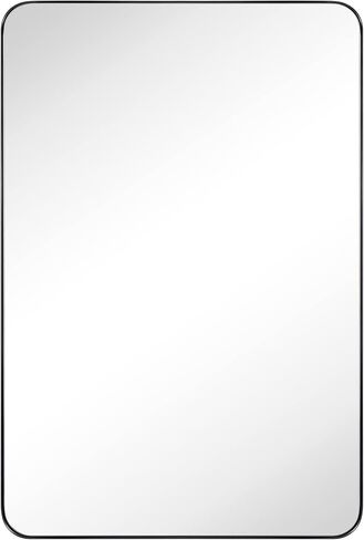 GRACTO 24x36'' Chrome Metal Framed Bathroom Mirror for Wall in Stainless Steel Rounded Rectangular Bathroom Vanity Mirrors Wall Mounted in Saudi Arabia