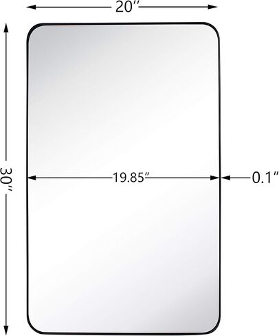 GRACTO 24x36'' Chrome Metal Framed Bathroom Mirror for Wall in Stainless Steel Rounded Rectangular Bathroom Vanity Mirrors Wall Mounted in Saudi Arabia