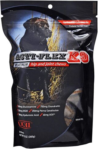 Acti-Flex K9 Platinum Hip and Joint Chews. Tasty, Daily Treat Supports Healthy Joint Function and Connective Tissues in All Classes of Dogs. Salmon-Flavored. Grain-Free. 30-Day Supply. in Saudi Arabia